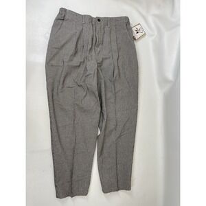 Lee Casuals Side Elastic Tapered Leg Gingham Check Pants Womens 18P Black White